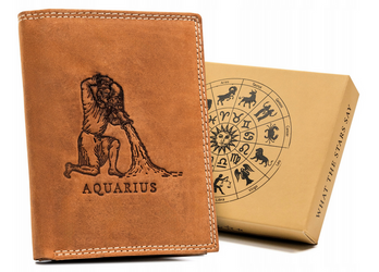 Leather wallet RFID ALWAYS WILD N4-CHM-AQUA Cognac