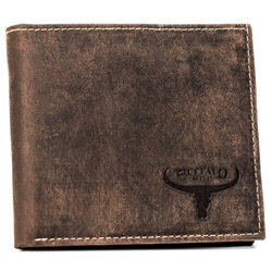 Leather wallet RFID BUFFALO WILD MR-01-BAW-BL