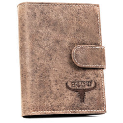 Leather wallet RFID BUFFALO WILD MR-03L-BAW-BL