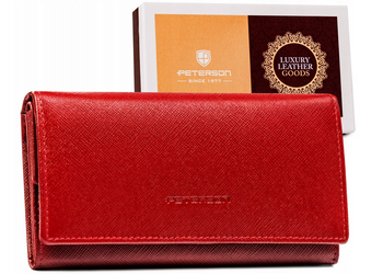 Leather wallet RFID PETERSON PTN RD-08-GCLS