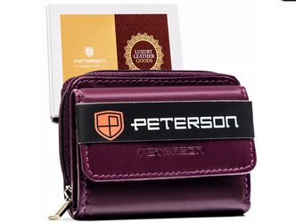 Leather wallet RFID PETERSON PTN RD-210-MCL