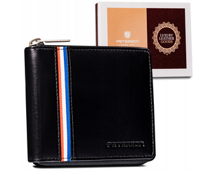 Leather wallet RFID PETERSON PTN RD-30-GCL-A