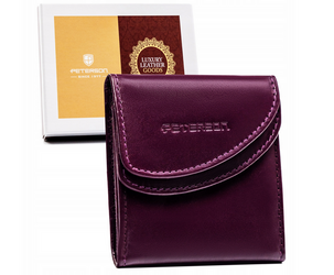 Leather wallet RFID PETERSON PTN RD-N08G-MCL