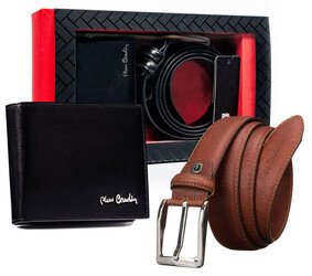 Leather wallet & belt set PIERRE CARDIN ZM-PC31