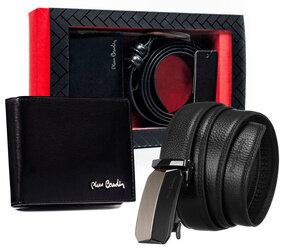 Leather wallet & belt set PIERRE CARDIN ZM-PC36