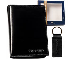Leather wallet & key ring PETERSON PTN SET-M-1542-KCS