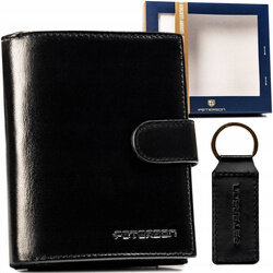 Leather wallet & key ring set PETERSON PTN SET-M-1549L-KCS