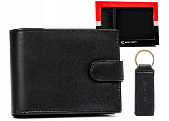 Leather wallet & key ring set ROVICKY R-SET-M-N003L-SBH