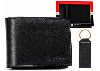 Leatherette wallet & key ring set ROVICKY R-SET-M-N003-PUN
