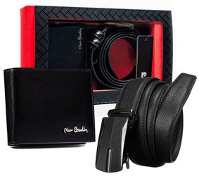 Leather's wallet and belt set PIERRE CARDIN ZM-PC