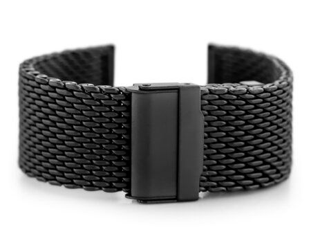 Pacific 12 bracelet - HQ mesh - matte black 24mm