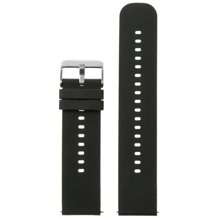 Pasek gumowy do zegarka U27 - czarny/srebrny - 20mm