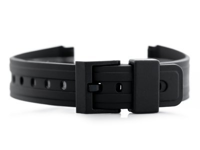 Rubber strap for watch - model 6 black - 20mm