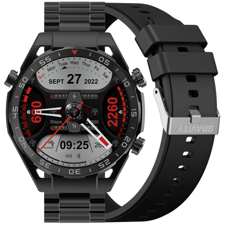 SMARTWATCH MĘSKI GRAVITY GT13-6 - DODATKOWY PASEK (sg028f)