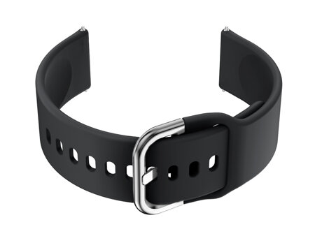 U01 smartwatch rubber strap - black/silver - 20mm