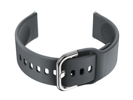 U01 smartwatch rubber strap - dark gray/silver - 18mm