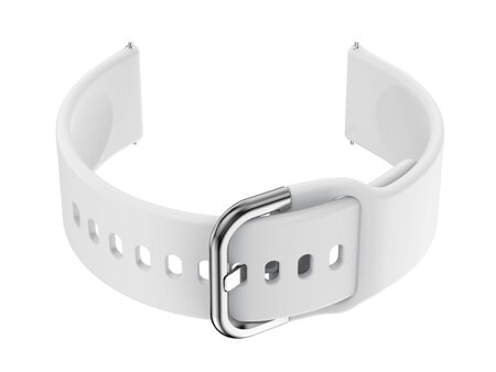 U01 smartwatch rubber strap - white/silver - 18mm