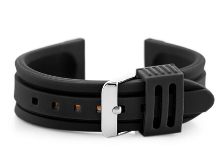 U09 rubber watch strap - black - 26mm