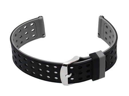 U12 watch rubber strap - black/gray - 20mm