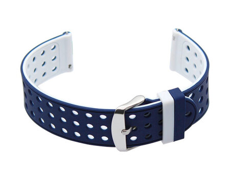 U12 watch rubber strap - navy blue/white - 20mm