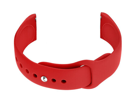 U21 20mm rubber watch strap - red