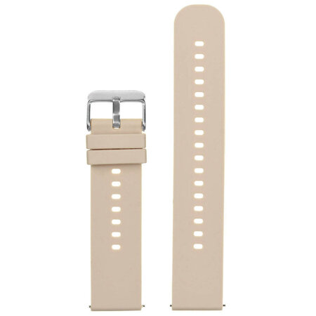 U27 rubber watch strap - beige/silver - 20mm