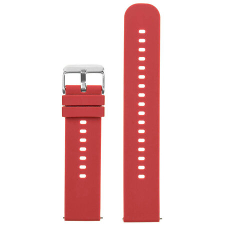 U27 rubber watch strap - red/silver - 20mm