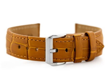 W06 leather watch strap - light brown - 20mm