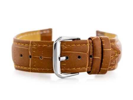 W102L brown leather watch strap - 18mm