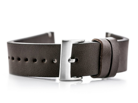 W118 leather watch strap - dark brown - 24mm