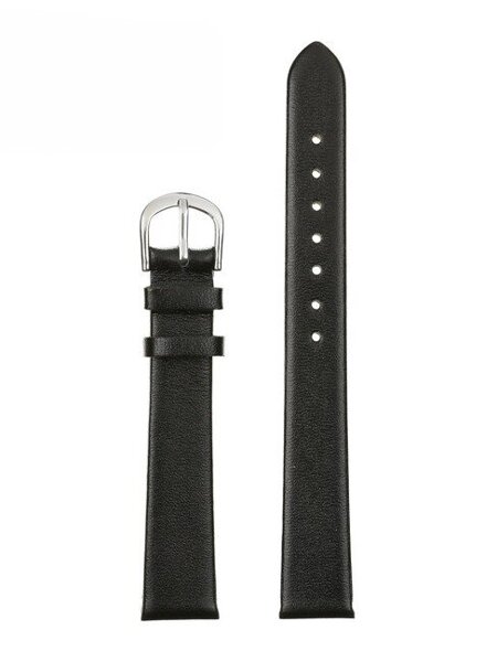 W36L leather watch strap - black - 18mm