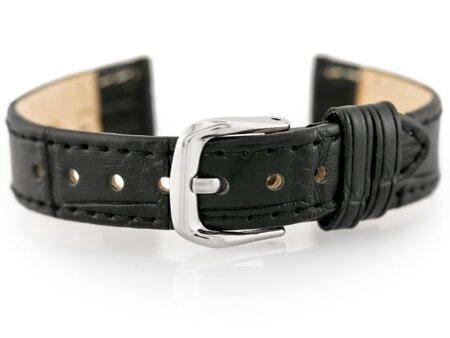 W41 leather watch strap - black - 16mm