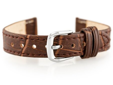 W41 leather watch strap - dark brown - 16mm