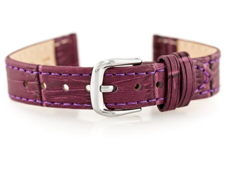 W41 leather watch strap - purple - 12mm