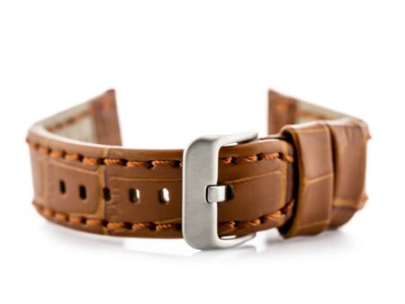 W49 leather watch strap - camel - 20mm