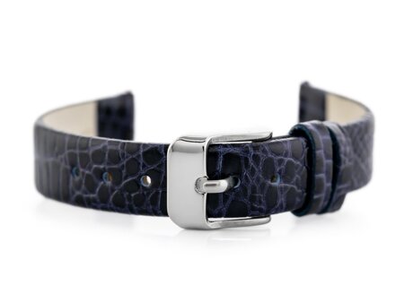 W57 leather watch strap - navy blue - 12mm