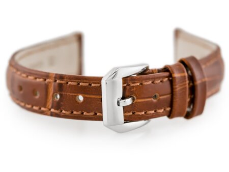 W64 leather watch strap - brown - 14mm