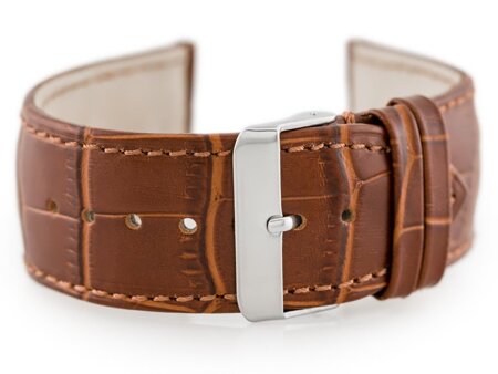 W64 leather watch strap - brown - 24mm