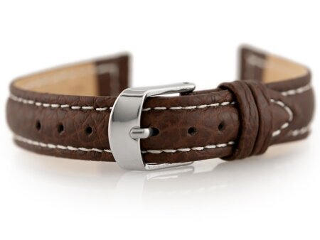 W71 leather watch strap - dark brown - 12mm