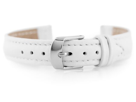 W71 leather watch strap - white - 12mm