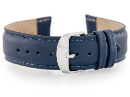 W83 leather watch strap - navy blue - 24mm