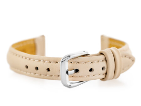 W83L leather watch strap - beige - 12mm