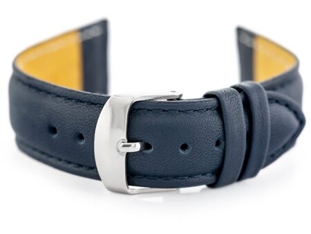 W83L leather watch strap - navy blue - 12mm