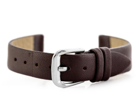 W86 leather watch strap - dark brown - 14mm