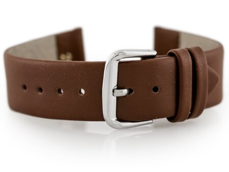 W86 leather watch strap - dark brown - 18mm