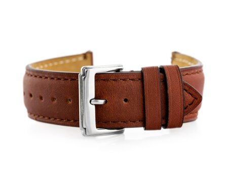 W89 brown leather watch strap - 20mm