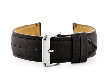 W89 dark brown leather watch strap - 22mm