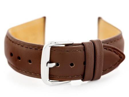 W94 leather watch strap - dark brown - 24mm