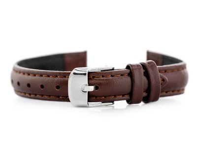 Watch leather strap - CASIO - dark brown III - 12mm