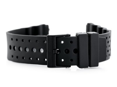 Watch rubber strap - model 2 black - 22mm